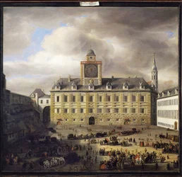 La place intérieure du château à Vienne (painting on oakwood)