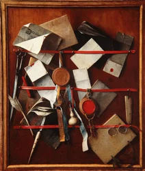 Porte-lettres feint avec instruments d