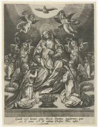 Madonna avec enfant entourée d