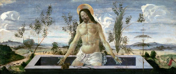 Panneau de prédelle représentant la Résurrection, du retable de Saint Barnabé