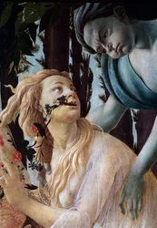 Le printemps. Détail : Zéphyr saisissant Chloris portant un voile transparent
