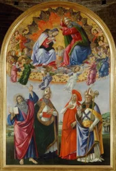 Couronnement de la Vierge avec quatre saints