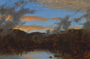 Brume au coucher du soleil dans les Catskills