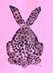 Lapin rose abstrait