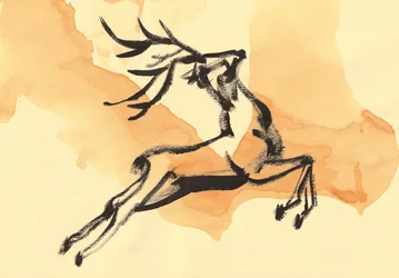 Cerf bondissant dynamique