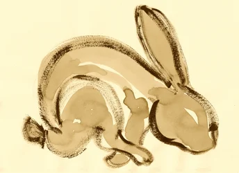 Lapin sépia expressif