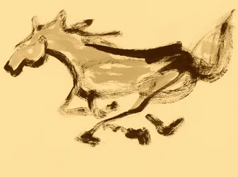 Mouvement de cheval au galop