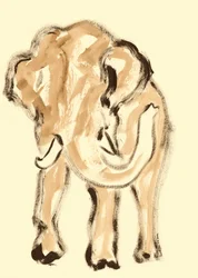 Éléphant abstrait doux