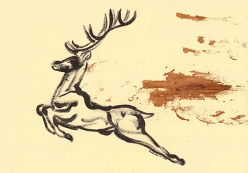 Esquisse de cerf bondissant