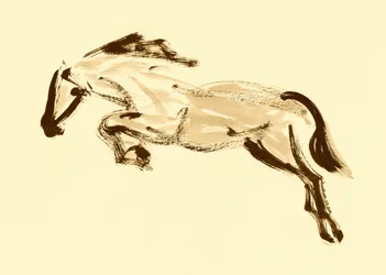 Cheval sépia bondissant