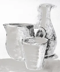 Esquisse de nature morte monochrome