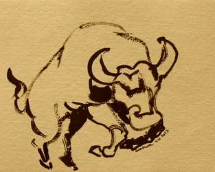 Puissant buffle à l