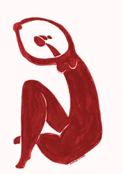 Femme abstraite rouge