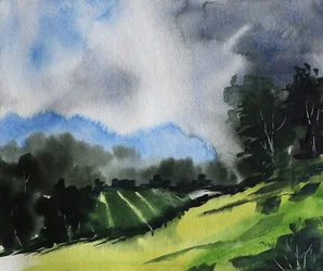 Paysage serein et orageux