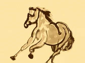 Galop fougueux de cheval