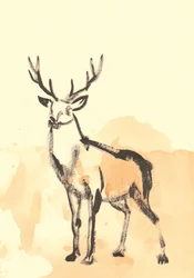 Aquarelle de cerf