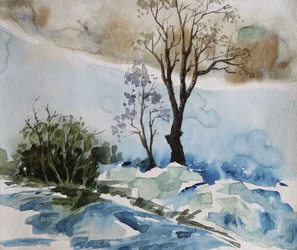 Sérénité sur la rivière en hiver