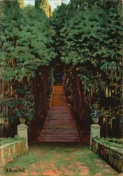 Escalier dans le jardin