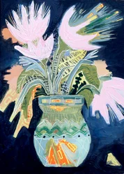 Fleurs abstraites aux couleurs vives