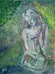 Dame dans le bois, vers 2021 (huile sur toile)