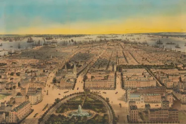 Union Square de New York, vue vers le sud, 1850