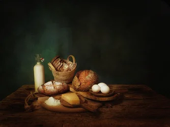 Nature morte rustique de boulangerie