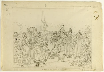 Scène de marché