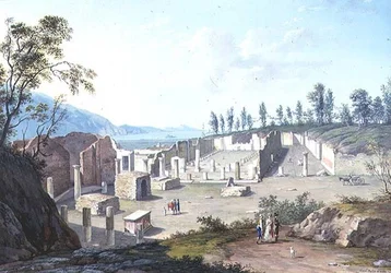 Touristes du Grand Tour aux ruines de Pouzzoles, près de Naples