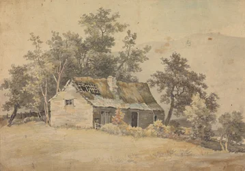 Paysage avec une habitation en ruine