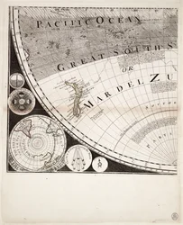 Nouvelle et correcte carte du monde (section), vers 1774
