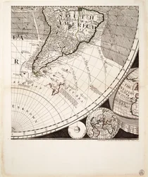 Nouvelle et correcte carte du monde (section), vers 1774