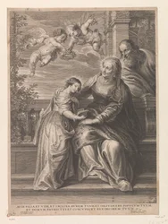 Marie avec ses parents Anne et Joachim