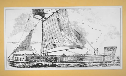 Bateau à quille du Mississippi (gravure)