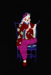 Fumée chinoise. Papier à découper peint ou "Jian Zhi", art populaire chinois, Pékin.