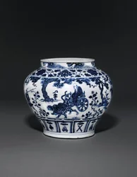 Pot bleu et blanc exceptionnellement rare et important, dynastie Yuan, milieu du 14ème siècle