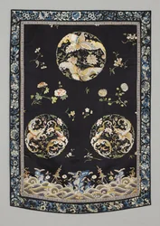 Tenture, vers 1750-1800 (Soie avec broderie (point de satin), teintures naturelles et synthétiques)