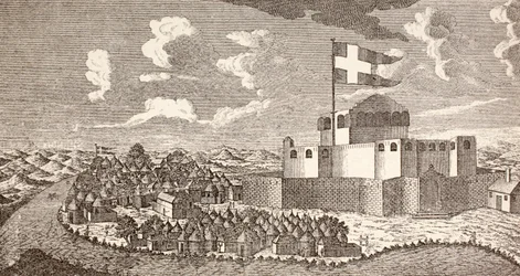 Fort colonial danois de Fredensborg, Ningo, Ghana, tel qu