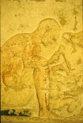 Égypte ancienne, sculpture murale/peinture, Tombeau de Petosiris, Tuna el Gebel, 300 av. J.-C., Sculpteur