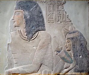 Ieneminet et sa femme Takha. Fresque de la période du Nouvel Empire de la 18e dynastie (14e siècle avant J.-C.)