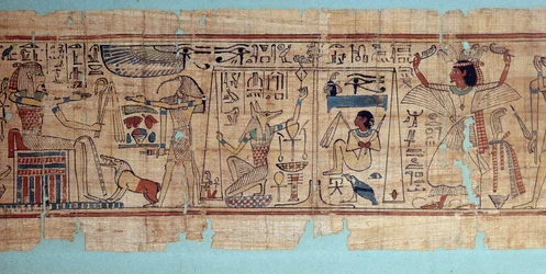 Antiquité égyptienne : détail du papyrus mythologique de Neskapashouty, scribe comptable des grains du grenier d