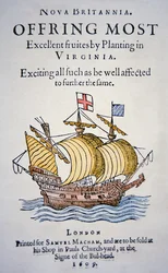 Brochure encourageant les colons à aller en Virginie en Amérique, publiée en 1609