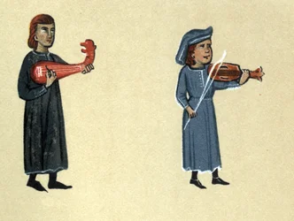 Un troubadour du Moyen Âge, illustration de 