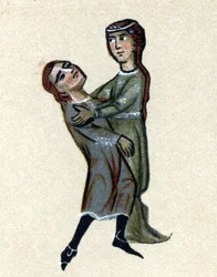 Un troubadour du Moyen Âge, illustration de 