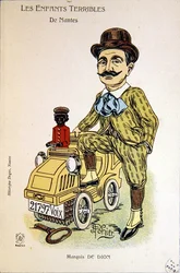 Caricature du Marquis de Dion, vers 1900