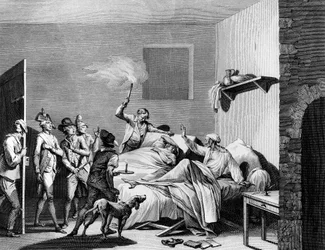 Révolution française et mouvement anti-révolutionnaire : Loiserolles fils sauvé par son père qui a pris sa place au tribunal révolutionnaire le 26 juillet 1794 et périt pour lui. Paris, Bibliothèque de l