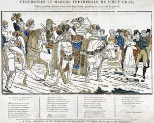 Cérémonie du bœuf gras pendant le carnaval à Paris