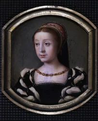 Renée de France (1510-1575), Duchesse de Chartres et Montargis puis de Ferrare, fille cadette de Louis XII et Anne de Bretagne. copie par M. Juilleau