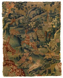 Tapisserie représentant des animaux dans la forêt ou la campagne