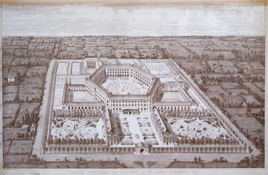 Vue de la prison pour femmes de Rennes conçue par l