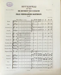 Partition de «Die Hochzeit des Camacho» de Felix Mendelssohn